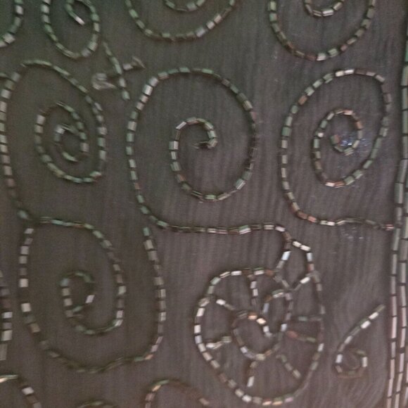 Stenay Vintage NWT Deadstock 100% Silk Beaded Made In India Midi Dress Size 12 - Picture 4 of 6